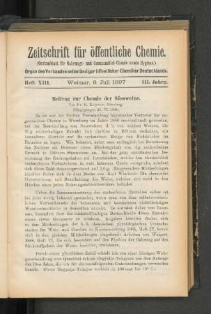 Heft XIII. Weimar, 8. Juli 1897
