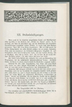 XII. Volksbelustigungen.