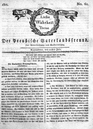 No. 60., vom 27sten Juli