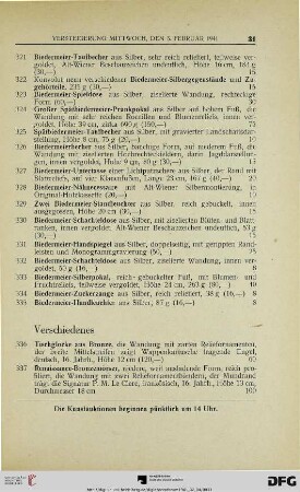 Verschiedenes (Nr. 336-381)