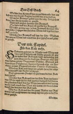 Das xxix. Capitel. Für das Kalt wehe.