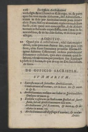 De Officio sacristiae.