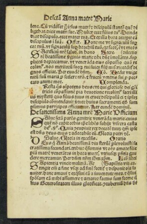De sanctissima Anna matre Marie Officium