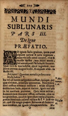 Mundus elementaris disputationi subiectus, Pars III.