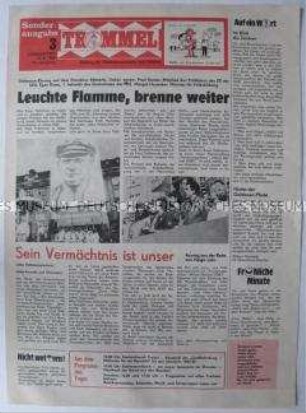 Sonderausgabe der "Trommel" zum VII. Pioniertreffen 1982 in Dresden