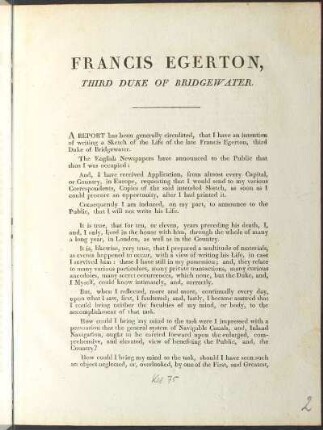 Francis Egerton, Third Duke of Bridgewater