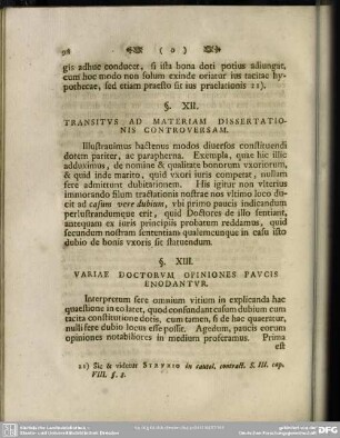 §. XIII. Variae Doctorum Opiniones Paucis Enodantur