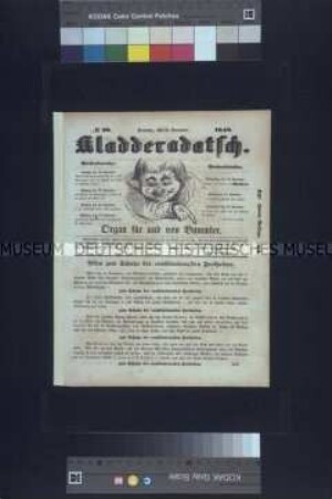 Kladderadatsch. Humoristisch-satyrisches Wochenblatt, Nr. 28, 2. Auflage; Berlin, 12. November 1848