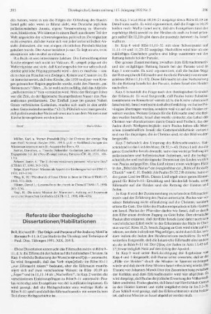 Referate über theologische Dissertationen/Habilitationen