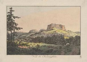Der Königstein mit der Festung in der Sächsischen Schweiz von Nordwesten