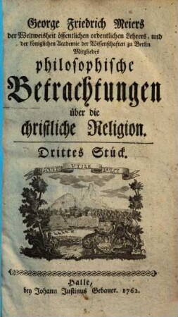 George Friedrich Meiers philosophische Betrachtungen über die christliche Religion, 3