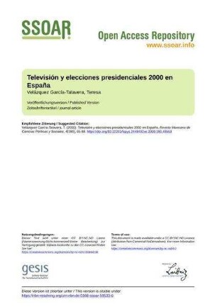 Televisión y elecciones presidenciales 2000 en España