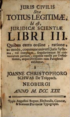 Iuris civilis ... libri tres