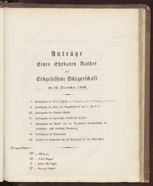 Acta Conventus Senatus et Civium, Iovis d. 10. Decembris 1846