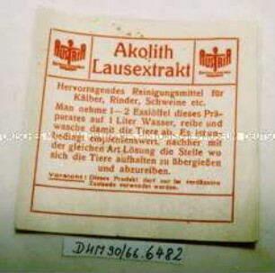 Etiketten "Akolith Lausextrakt"