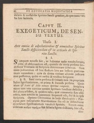 Caput II. Exegeticum, de Sensu Textus.