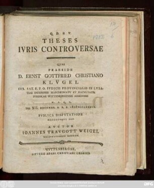 Theses Ivris Controversae