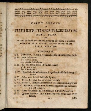 3-15, Capvt Primvm De Statis Ieivnii Temporibvs, Generatim.