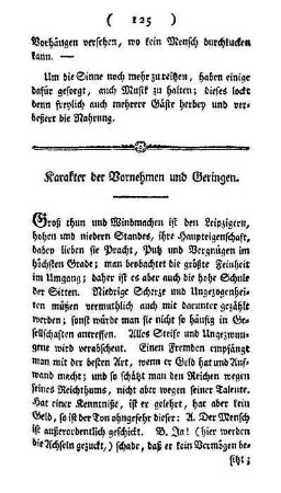 Karakter der Vornehmen und Geringen