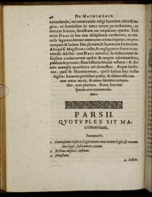 Pars II. Quotuplex Sit Matrimonium.