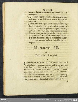 Membrum III. De Utilitatibus Rangiferi
