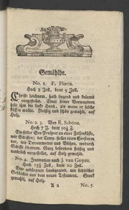 Gemählde.
