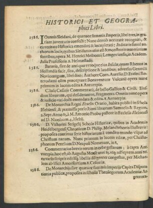 Historici Et Geographici Libri.