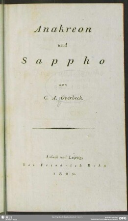 Anakreon und Sappho