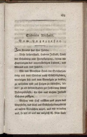 Siebenter Abschnitt. Vom Ungeziefer.