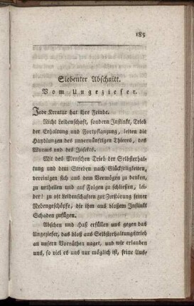 Siebenter Abschnitt. Vom Ungeziefer.