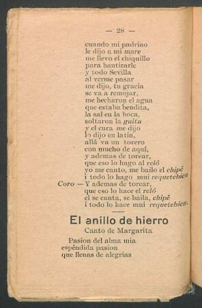 El anillo de hierro : Canto de Margarita