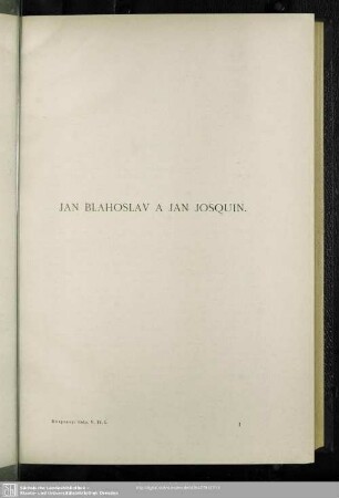 Jan Blahoslav A Jan Josquin