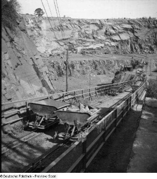Grimma, Steinbruch am Hengstberg, Porphyrbruch, Schotterwerk