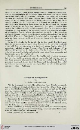 Hölderlins Empedokles