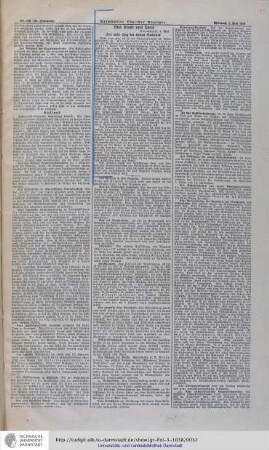 Aus: Darmstädter Täglicher Anzeiger No. 102 [Jahrgang 51] vom 01. Mai 1912