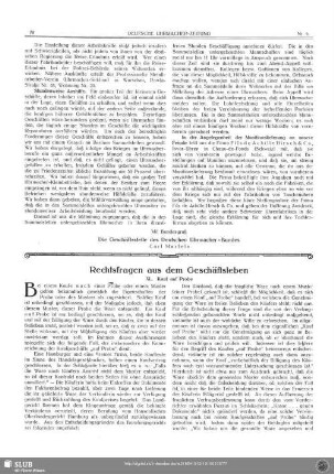 Rechtsfragen aus dem Geschäftsleben (XL.)