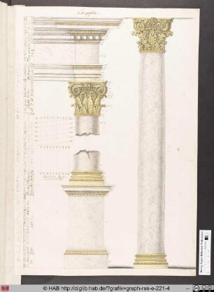 Darstellung der "Composita" aus einer Folge von Schaublättern zu den Säulenordnungen.