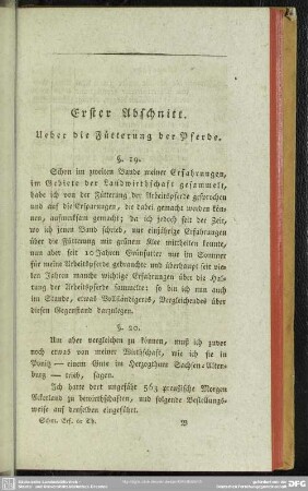 Erster Abschnitt. Ueber die Fütterung der Pferde