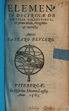Elementa Doctrinae De Circvlis Coelestibvs, & Primo Motv