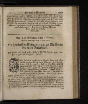 Am XXI Sonntage nach Trinitatis.