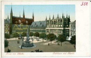 Lübeck. Rathaus und Markt