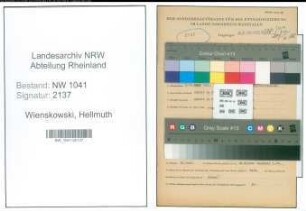 Entnazifizierung Hellmuth Von Wienskowski , geb. 09.12.1887 ()
