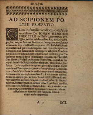 Scipio Polybii : Ex Fragmento Peiresciano, cum quadam annotatione