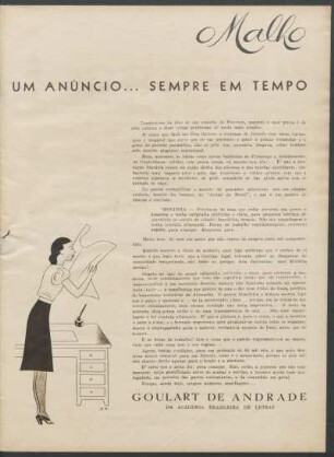 Um anúncio... sempre em tempo