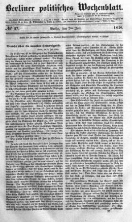 No 27, 7. Juli 1838