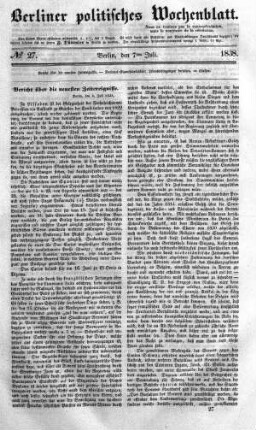 No 27, 7. Juli 1838