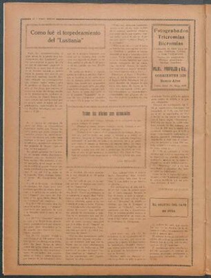 Como fué el torpedamiento del "Lusitania"