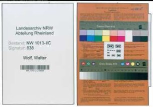 Entnazifizierung Walter Wolf , geb. 30.07.1913 (Kaufmann)