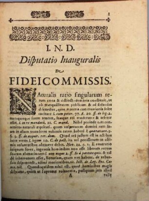 Dispvtatio Inavguralis De Fideicommissis