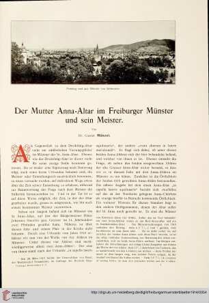 Der Mutter Anna-Altar im Freiburger Münster und sein Meister